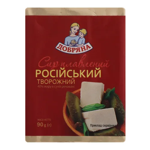 Сир плавлений 40% творожний Український Добряна м/у 90г