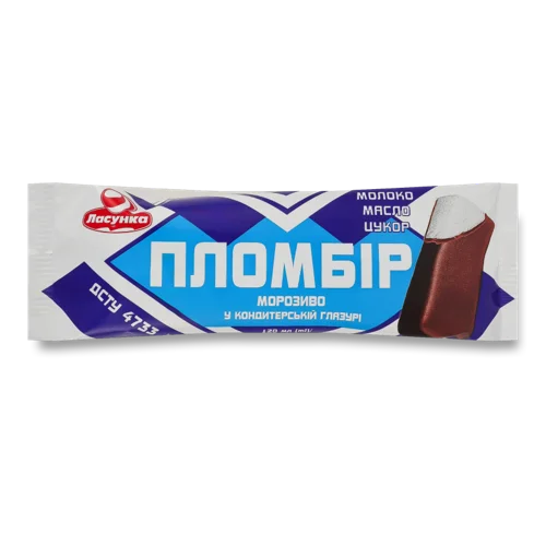 Морозиво Пломбір 15% У Кондитерській Глазурі, м/у 80г