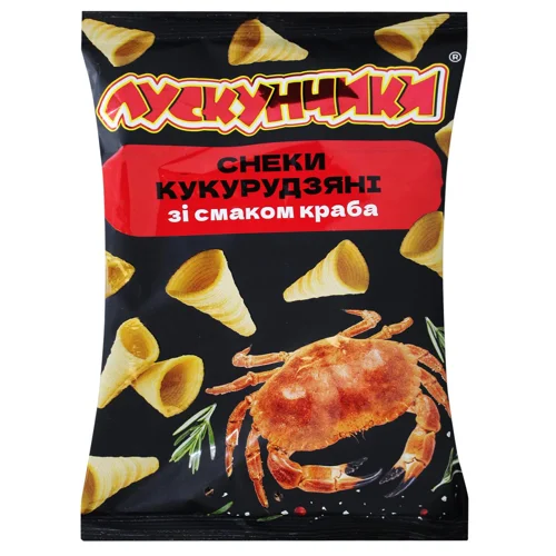 Снеки кукурудзяні Лускунчики зі смаком краба 130г