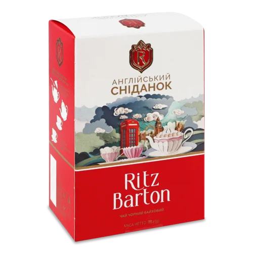 Чорний байховий чай Англійський сніданок Ritz Barton к/у, 90г