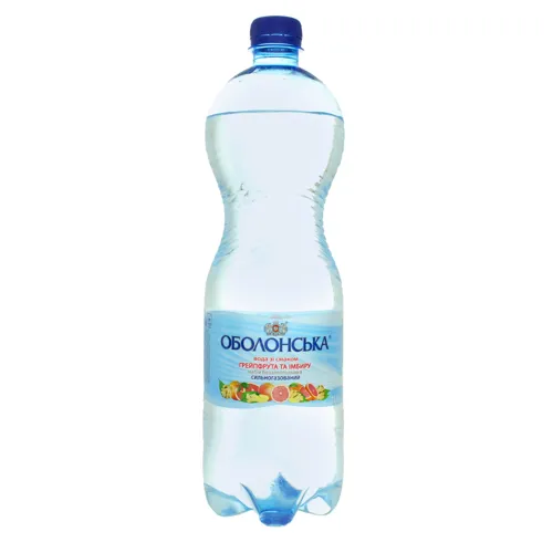 Вода зі смаком грейпфрута та імбиру сильногазована Оболонська п/пл 1л