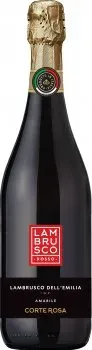 Вино ігристе Lambrusco Corte Rosa Rosso червоне напівсолодке IGT 0.75л 7.5%