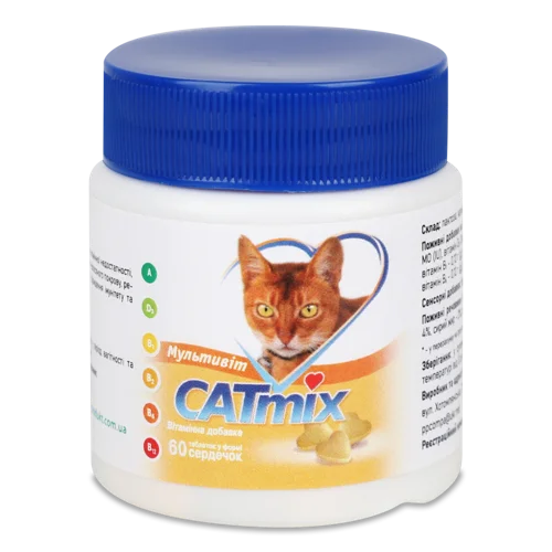 Вітамінна Добавка для Котів Catmix, Мультивіт, 60шт