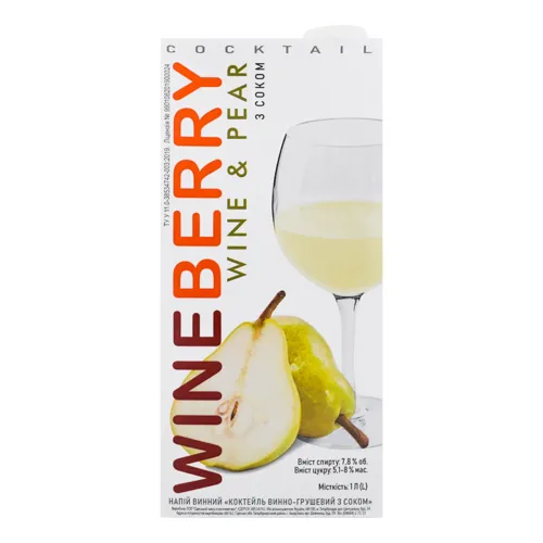 Напій винний 1л 7.8% з соком Wine&Pear Wineberry т/п