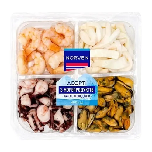 Асорті з морепродуктів варене охолоджене