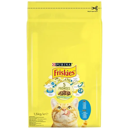 Корм сухий Friskies з лососем та овочами для котів 1,5кг