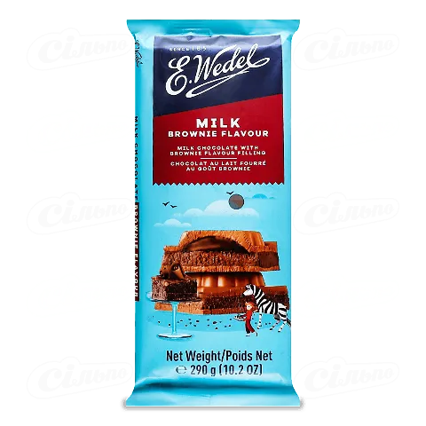 Шоколад молочний E.Wedel з начинкою смак брауні, 290г