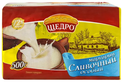 Маргарин 72% Вершковий особливий Щедро 500г