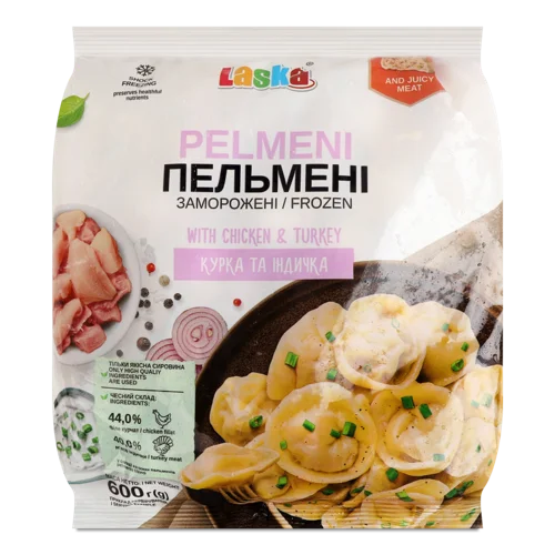 Пельмені З М'ясом Курки Та Індички, В/ґ, 600г