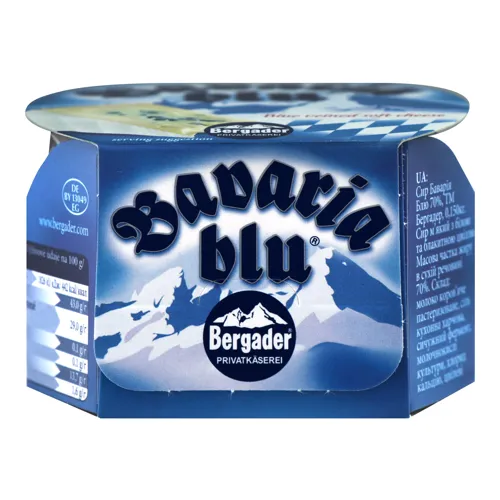 Сир 70% м'який з білою та блакитною цвіллю Bavaria blu Bergader к/у 150г