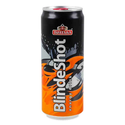 Напій Енергетичний Безалкогольний Сильногазований Blinde Shot Полтава, Залізна Банка 330мл