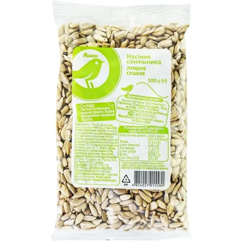 Насіння Ашан соняшника сушене 100г