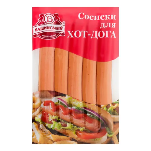 Сосиски для хот-дога Бащинський охол вищого ґатунку 370г