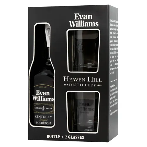 Бурбон Evan Williams Black 43% 0,75л + 2 келихи
