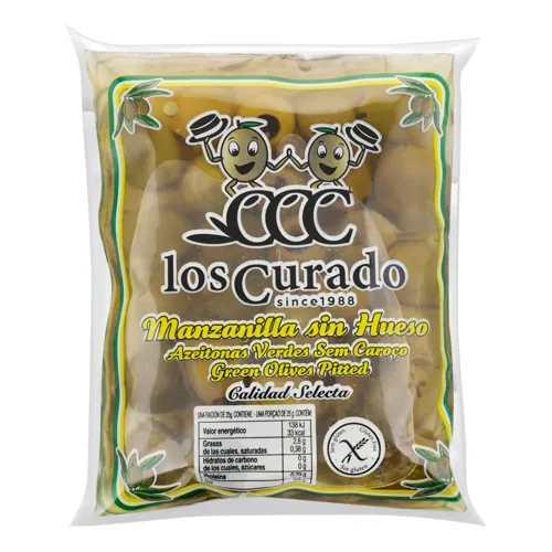 Оливки LosCurado Зелені без кісточки 180г п/у