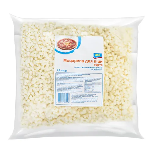 Продукт сирний 31% м'який підплавлений Моцарела для піци Aro м/у 1кг