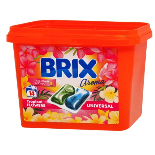 Капсули для прання Brix Aroma Universal Tropical Flowers 14шт