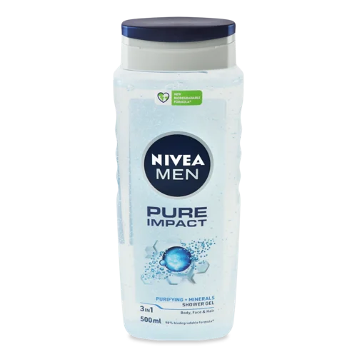 Гель для Душу 3в1 Pure Impact Nivea Men, 500 мл