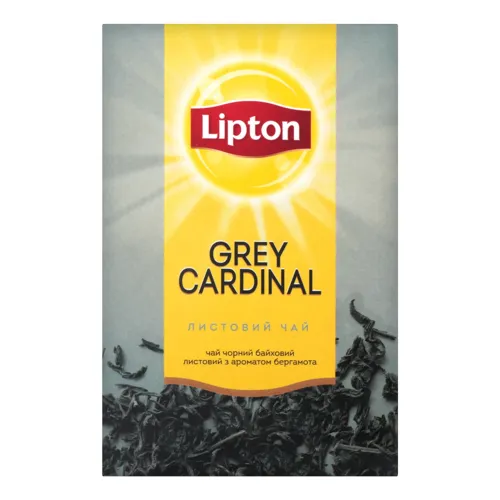 Чай чорний байховий листовий з ароматом бергамота Grey Cardinal Lipton