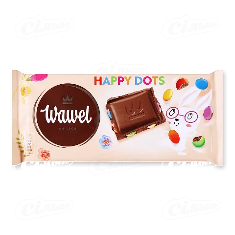Шоколад чорний Wawel Хеппи Дотс, 90г