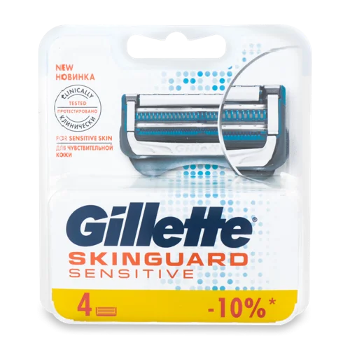 Гігієнічна Бритва Gillette Skinguard Sensitive Змінні Касети, 4 шт