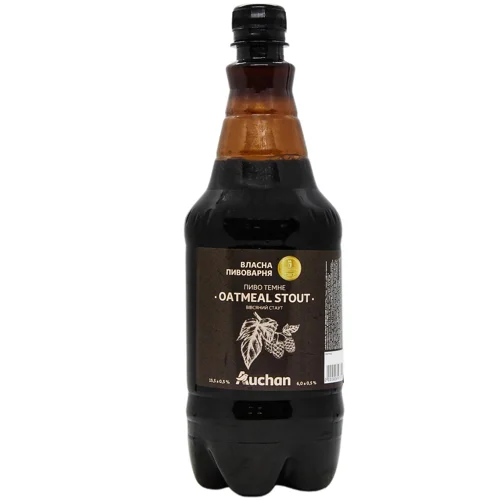 Пиво Auchan Вівсяний Стаут темне 6% 1л
