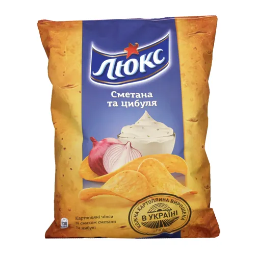Чіпси картопляні «Сметана та цибуля» Люкс 133г