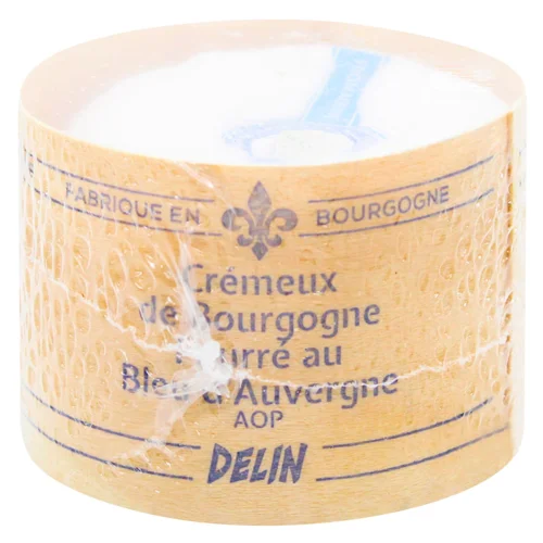 Сир Delin Cremeux De Bourgogne Bleu D’auvergne Boite Bois 100г