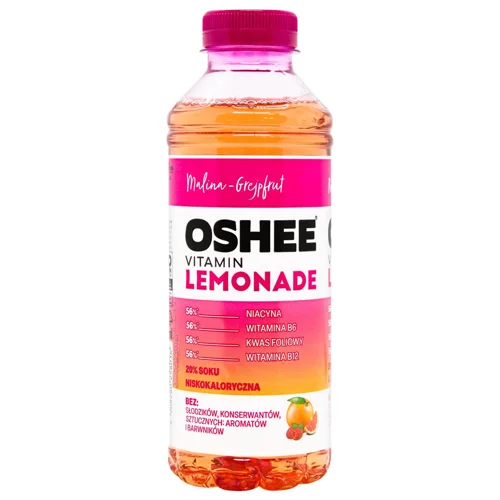 Напій Oshee Вітамін Лимонад малина-грейпфрут 0,555мл