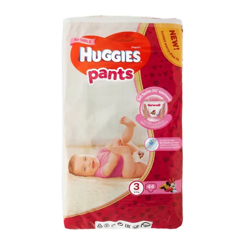 Дитячі Трусики-підгузники Huggies 3, 44 шт, в/ґ, для дівчаток