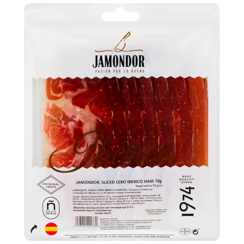 Хамон Jamondor Iberico Cebo 24 місяці нарізаний 70г