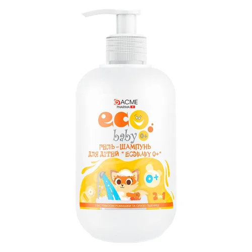 Гель-шампунь EcoBaby з екстрактом ромашки та маслом пшениці 500мл