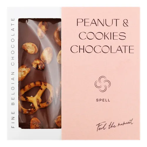 Шоколад молочний з арахісовою пастою, журавлиною та печивом Peanut&cookies Spell к/у 110г