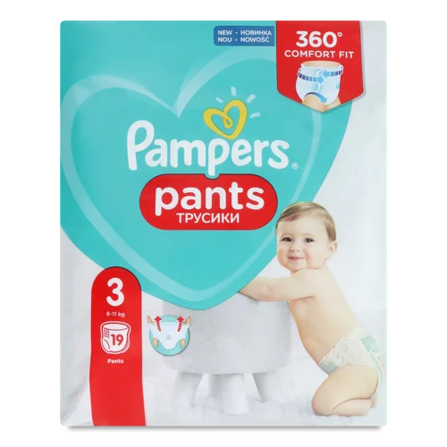 Підгузки Pampers 6-11 кг, 19 шт, в/ґ, з/б