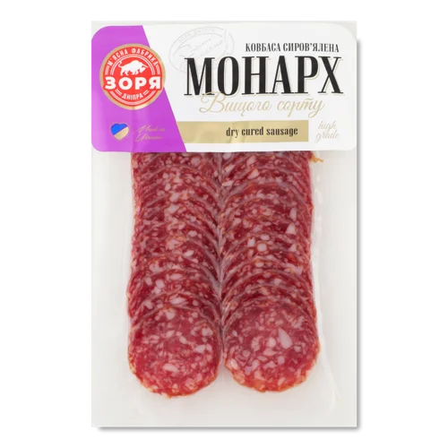 Ковбаса Напівкопчена Монарх Зоря Дніпра, в/у, 0.08 кг