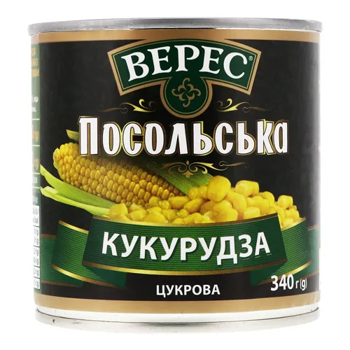 Кукурудза цукрова консервована з цілих зерен Посольська Верес з/б 340г