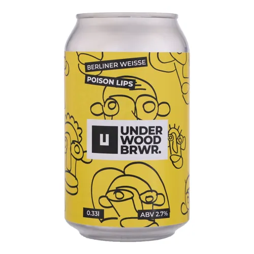 Пиво 0.33л 2.7% світле нефільтроване непастеризоване Poison Lips Underwood Brewery з/б