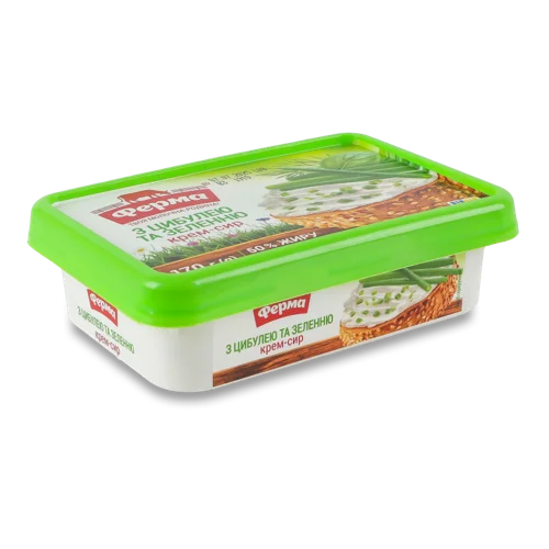 Крем-сир 50% Вершковий З Цибулею Та Зеленню, Пастеризований, 170г