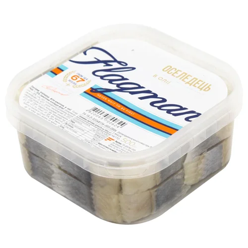 Оселедець Flagman філе-шматочки в олії 500г