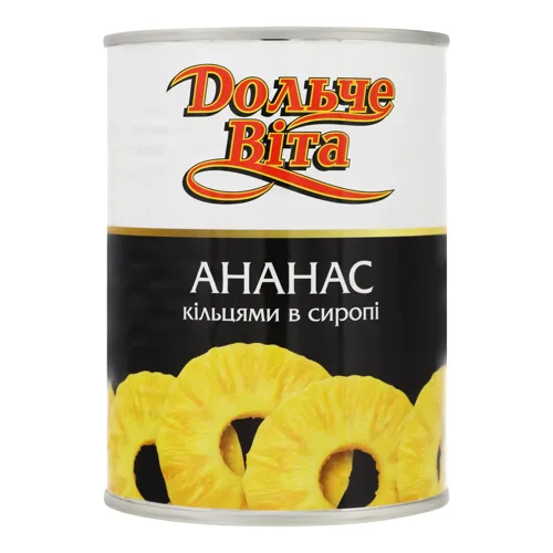 Ананас кільцями в сиропі Дольче Віта з/б 565г