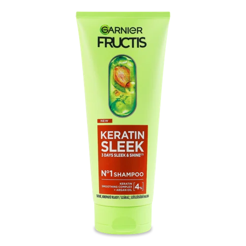 Шампунь для Пухнастого та Сухого Волосся Keratin Sleek Garnier Fructis, 200мл