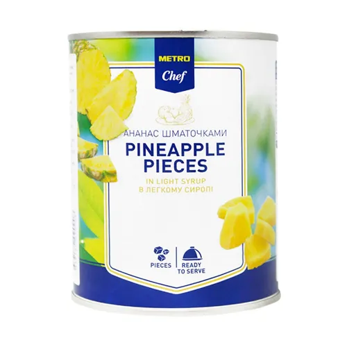 Ананас Metro Chef шматочками в легкому сиропі 560г