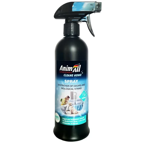 Спрей AnimAll Cleane Home для видалення запахів та біологічних плям з усіх видів поверхонь 500мл