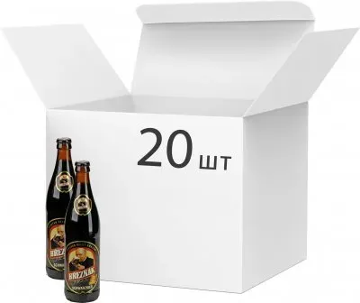 Упаковка пива Breznak Lager Brune темне фільтроване 3.8% 0.5л 20 шт