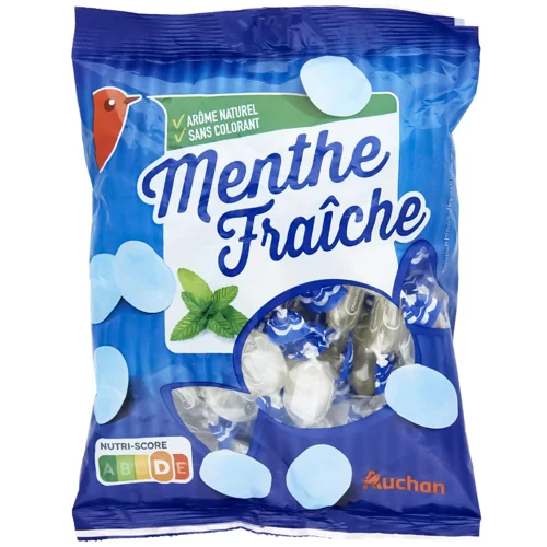 Цукерки Auchan зі смаком свіжої м'яти 350г