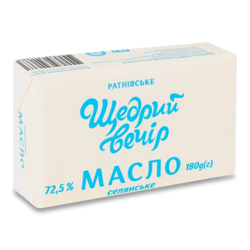 Масло Вищого Ґатунку 72.5% Селянське, м/у 180г