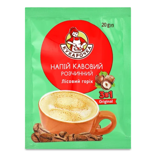 Кавовий Напій Розчинний Лісовий Горіх, 20г, к/в