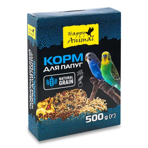 Корм Повнораціонний Сухий для Папуг, В/К, 500г