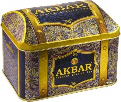 Чай крупнолистовой «Akbar Orient Mystery» чайна суміш з додаванням квіткових пелюсток в сундуку 250г