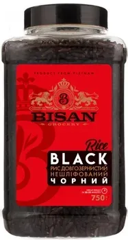 Рис Bisan Длиннозернистий Нешліфований Чорний 750г